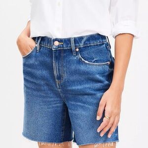 LOFT Frayed Boyfriend Jean Shorts Size 28 NWT